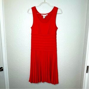 MAX STUDIO Red Sleeveless Dress with Flattering Compression Waist Size L